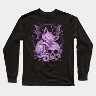 Cat Skull Beliefs Long Sleeve T-Shirt